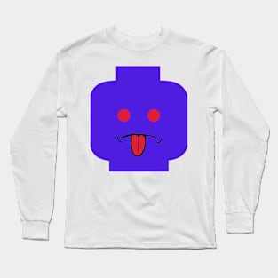 Rude Minifig Face Sticking Tongue Out Long Sleeve T-Shirt